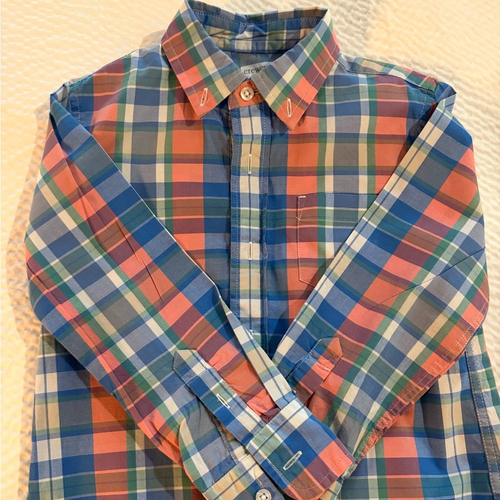Crewcuts Kids Plaid Button Down Shirt - fun, bright colors